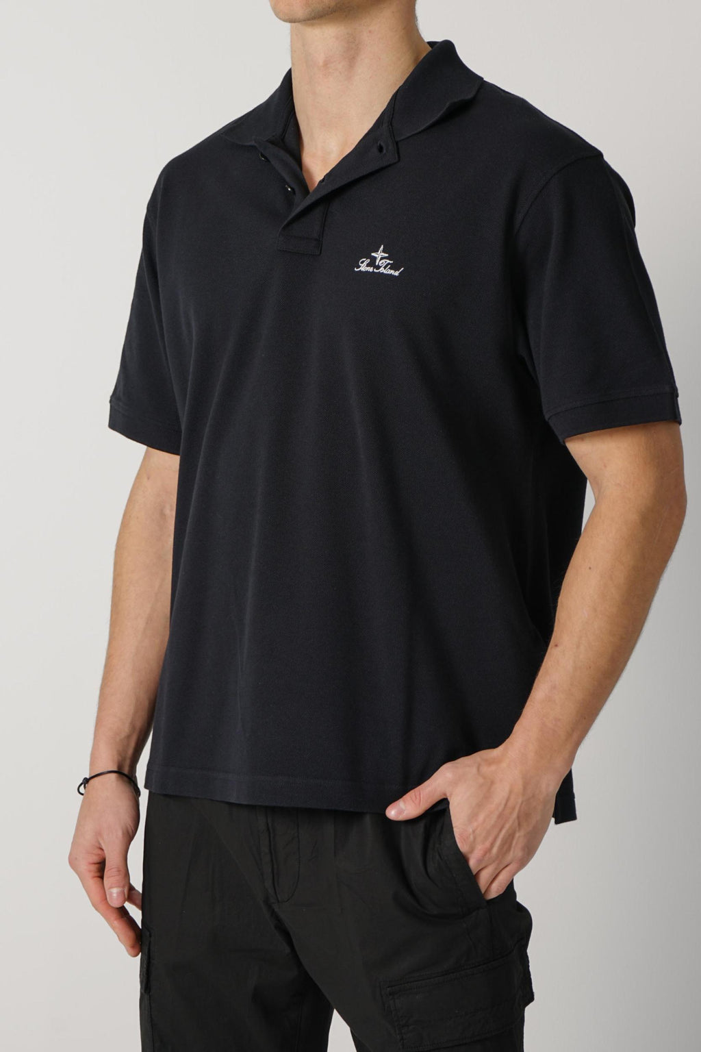 2200001 Stone Island Stella Polo Black