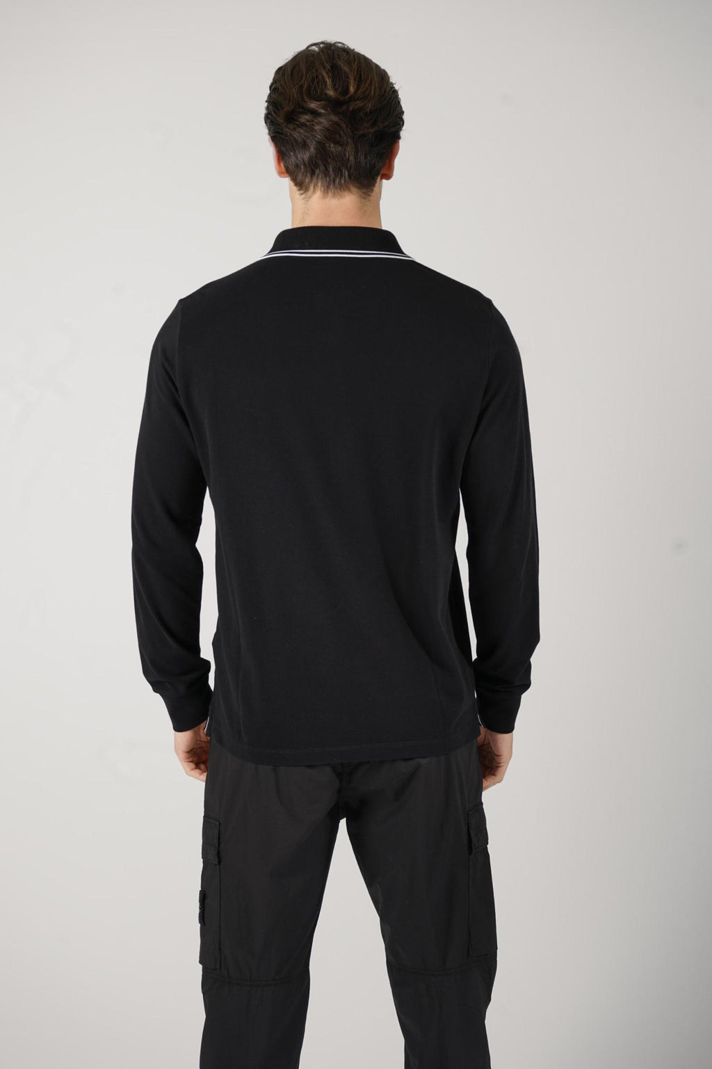 2200012 Stone Island Longsleeve Polo Black