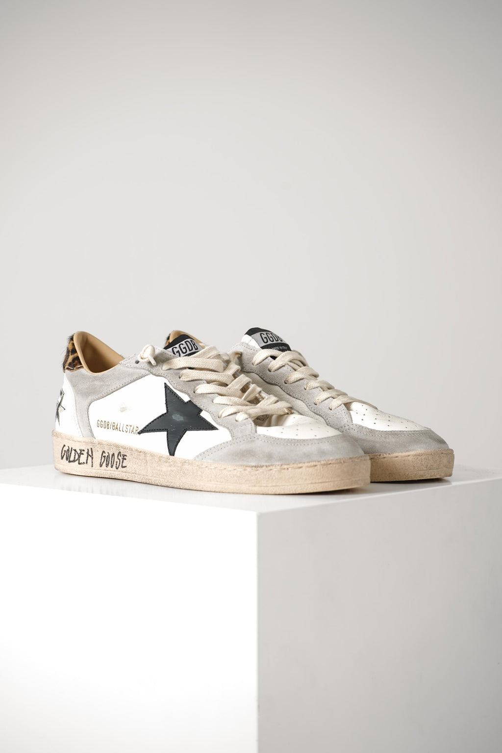 Ballstar Nappa And Suede Upper Suede Toe Nappa Tongue And Heel – White/Grey/Black/Leo