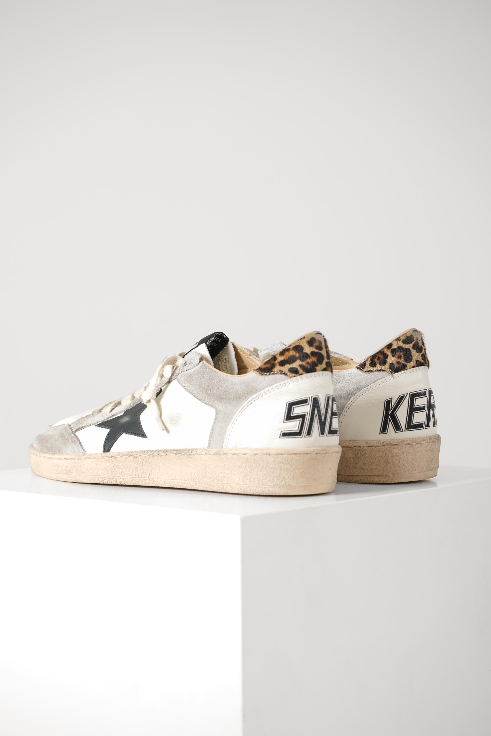 Ballstar Nappa And Suede Upper Suede Toe Nappa Tongue And Heel – White/Grey/Black/Leo