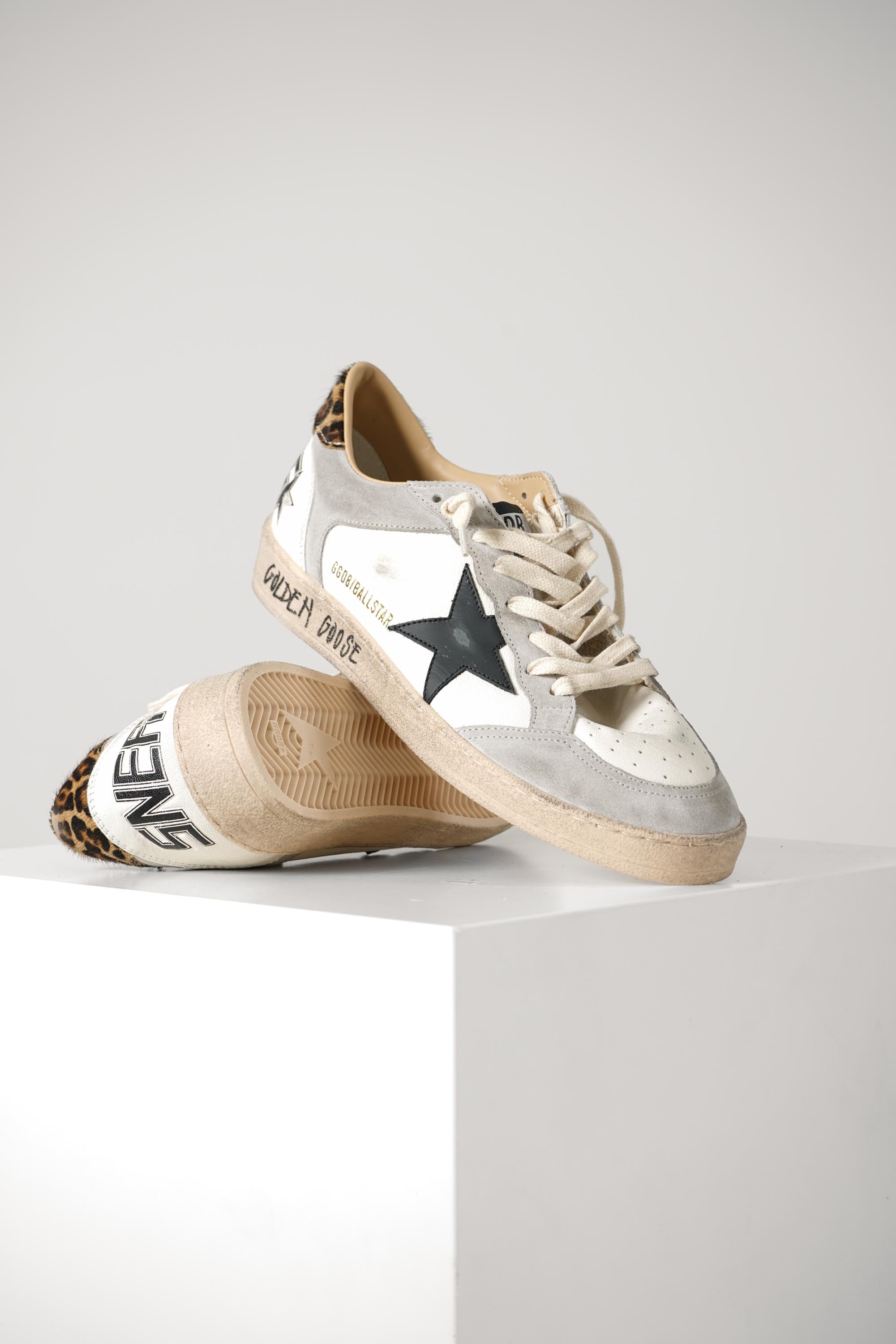 Ballstar Nappa And Suede Upper Suede Toe Nappa Tongue And Heel – White/Grey/Black/Leo