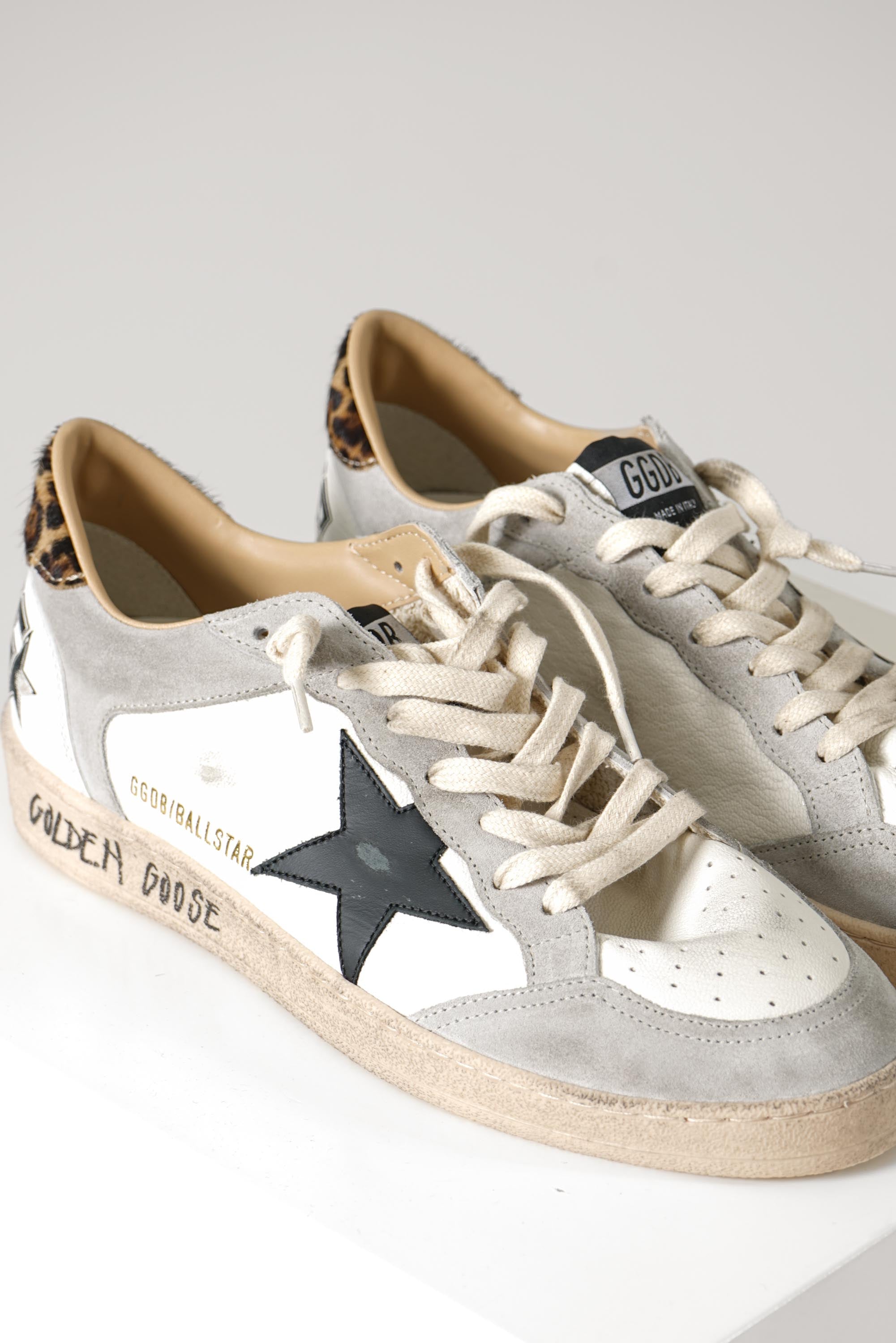 Ballstar Nappa And Suede Upper Suede Toe Nappa Tongue And Heel – White/Grey/Black/Leo