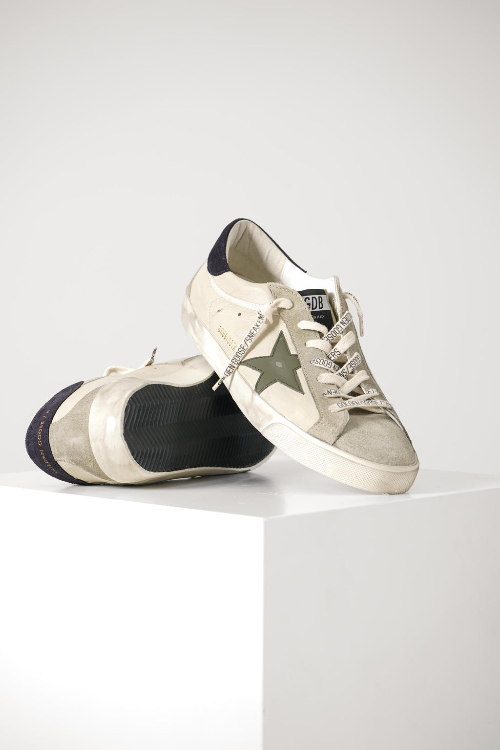 Super Star Nappa Upper Suede Toe Heel – Cream/Grey/Olive