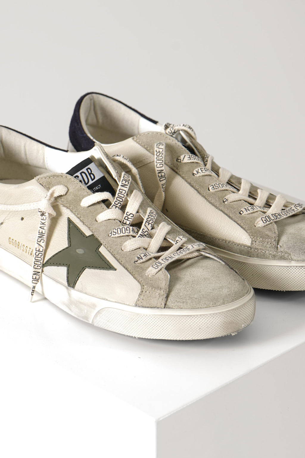 Super Star Nappa Upper Suede Toe Heel – Cream/Grey/Olive