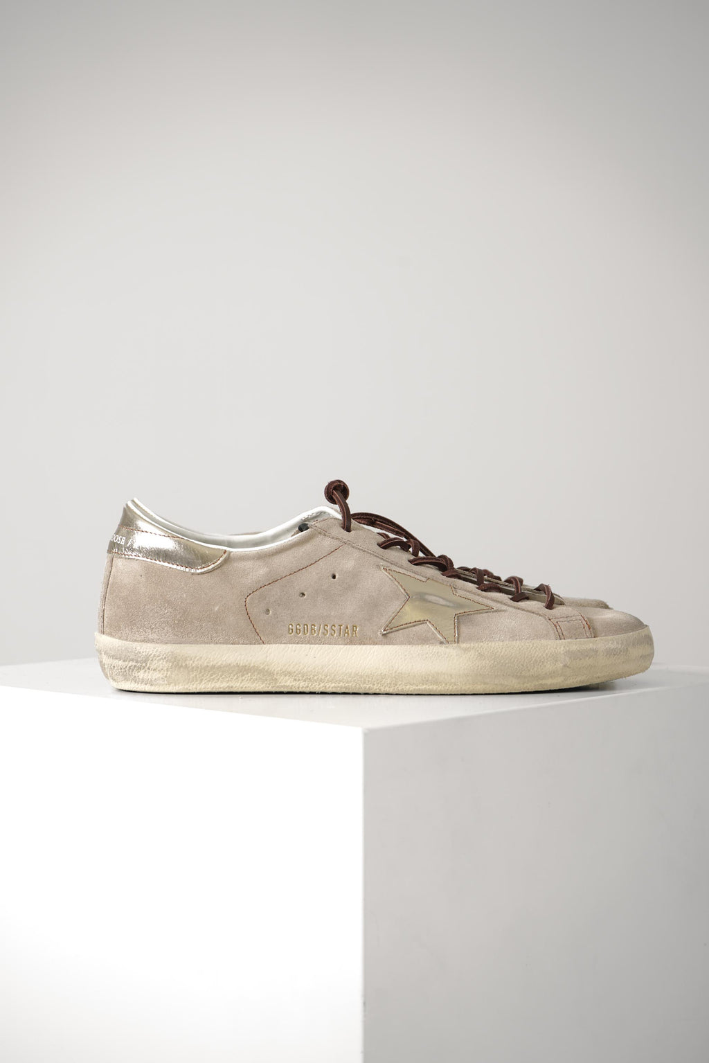 Super Star Suede Upper Toe And Tongue Laminated Star And Heel – Beige/Platinum