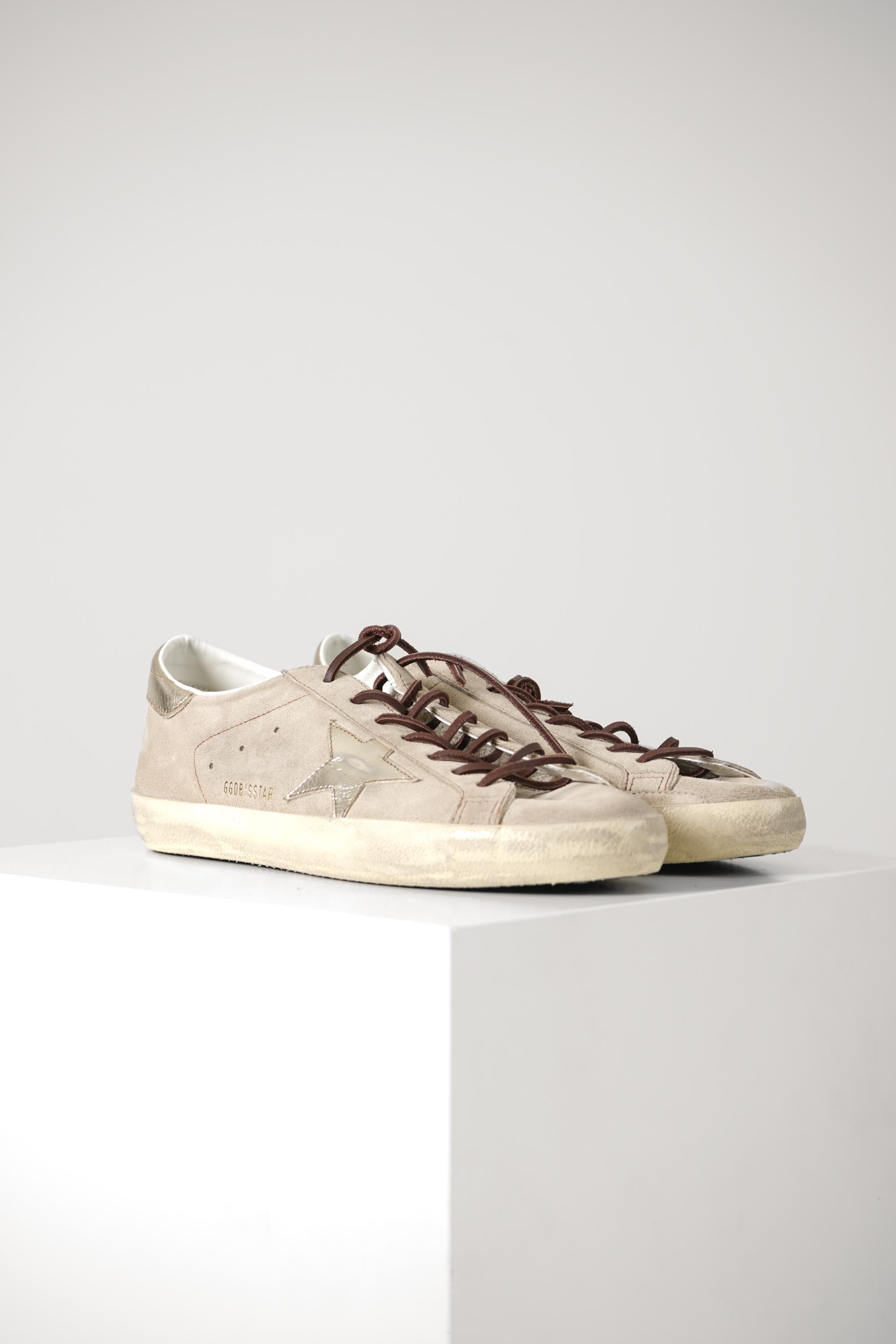 Super Star Suede Upper Toe And Tongue Laminated Star And Heel – Beige/Platinum