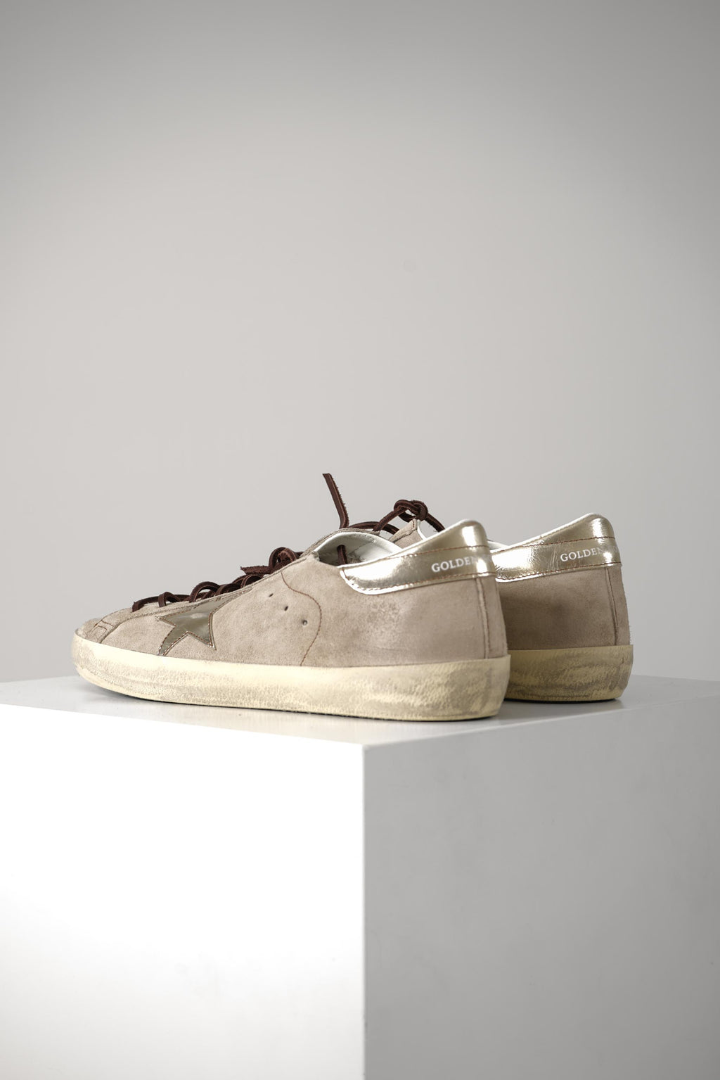 Super Star Suede Upper Toe And Tongue Laminated Star And Heel – Beige/Platinum