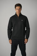Ralph Lauren Double-Knit Quarter-Zip Pullover – Polo Black