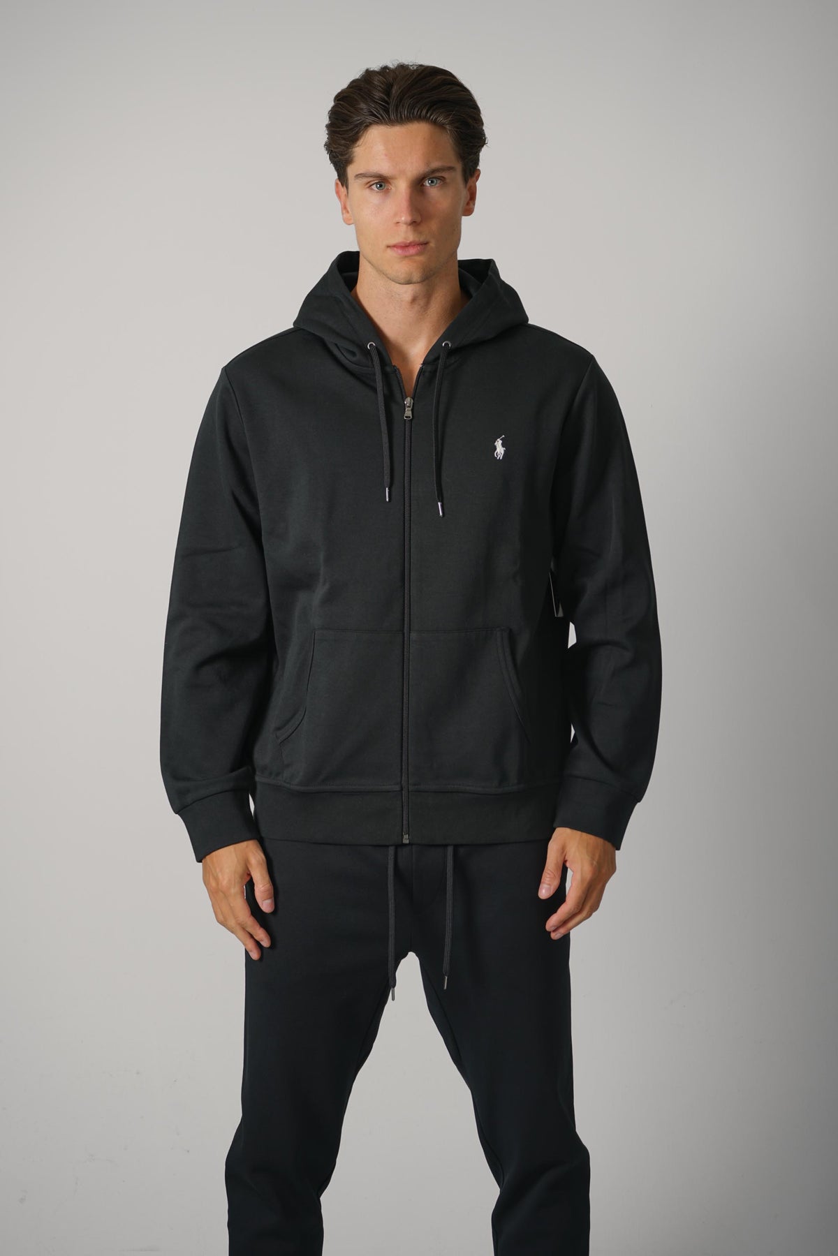 Ralph Lauren Double-Knit Full-Zip Hoodie – Polo Black