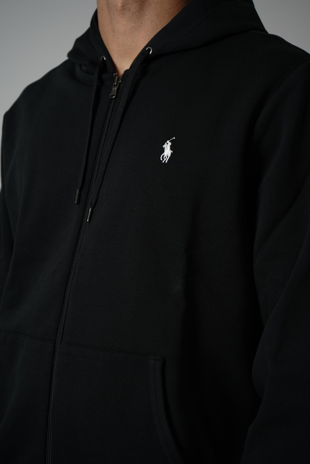 Ralph Lauren Double-Knit Full-Zip Hoodie – Polo Black