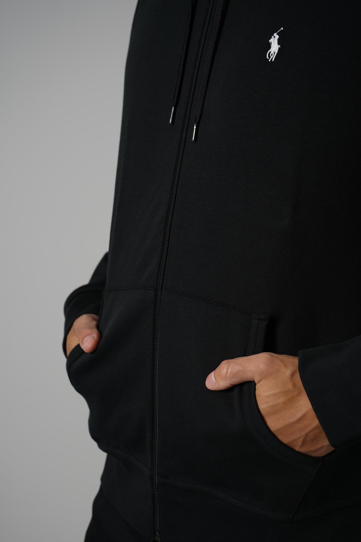 Ralph Lauren Double-Knit Full-Zip Hoodie – Polo Black