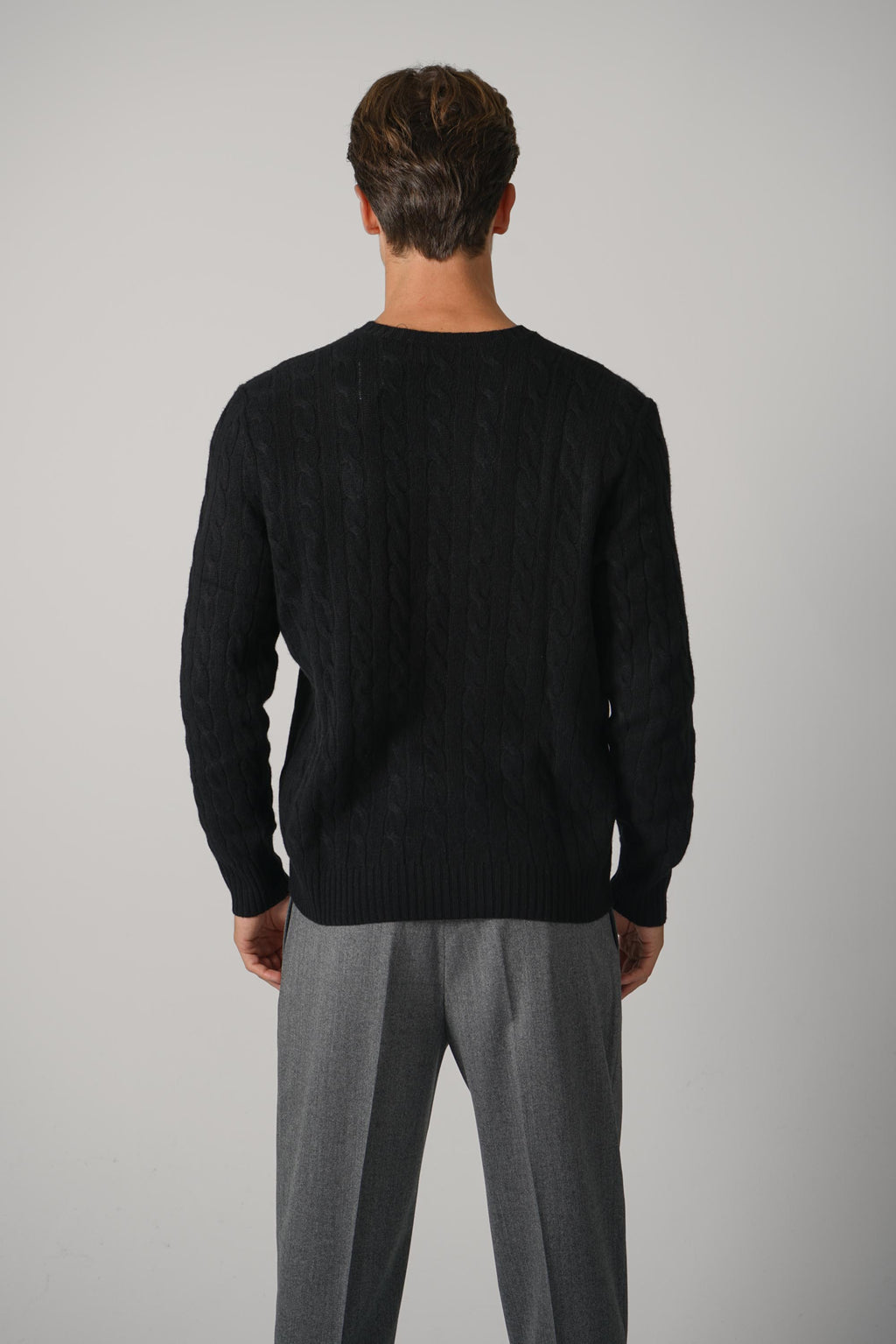 Ralph Lauren Cable-Knit Wool-Cashmere Sweater – Polo Black