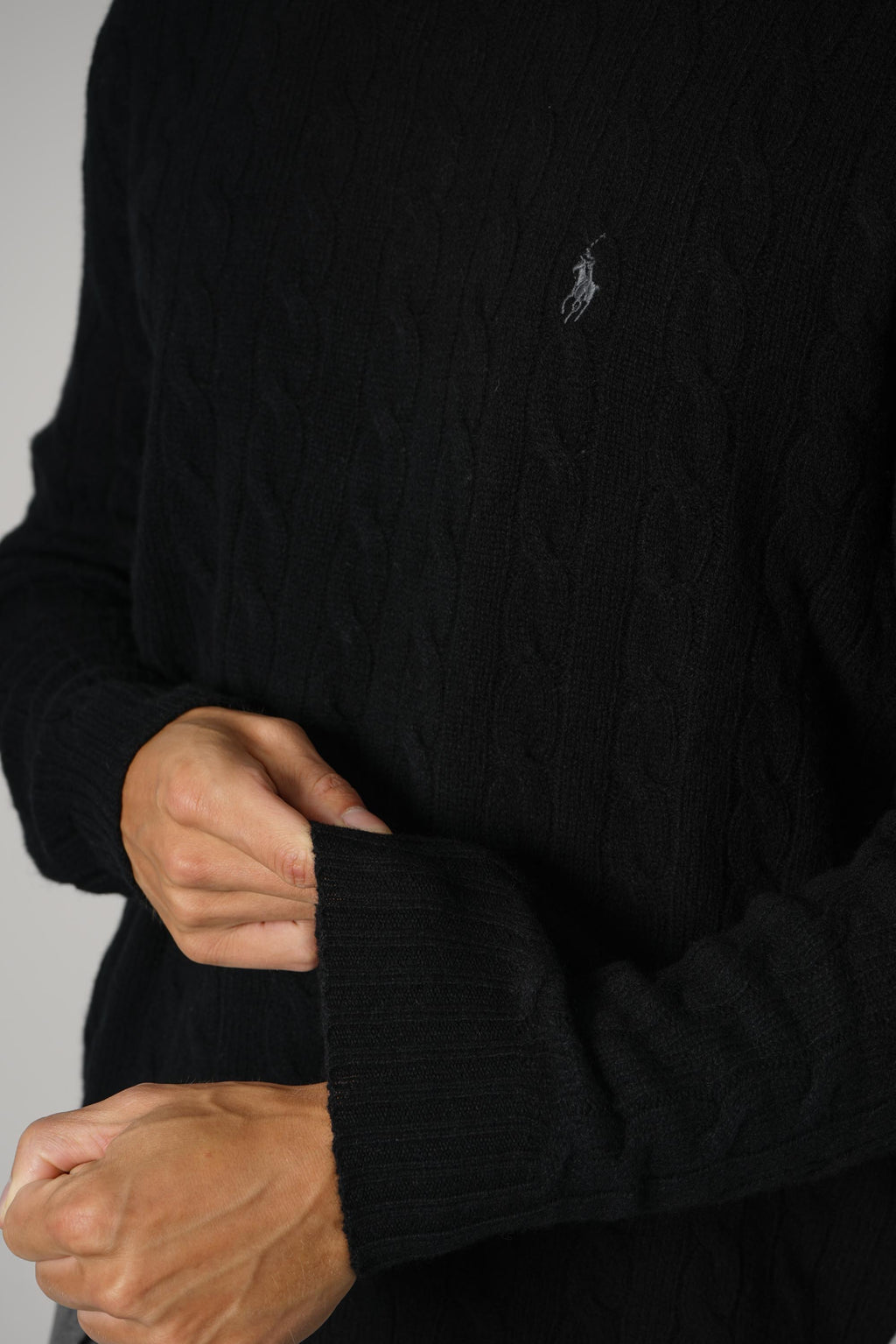 Ralph Lauren Cable-Knit Wool-Cashmere Sweater – Polo Black