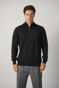 Ralph Lauren Wool Quarter-Zip Sweater – Polo Black