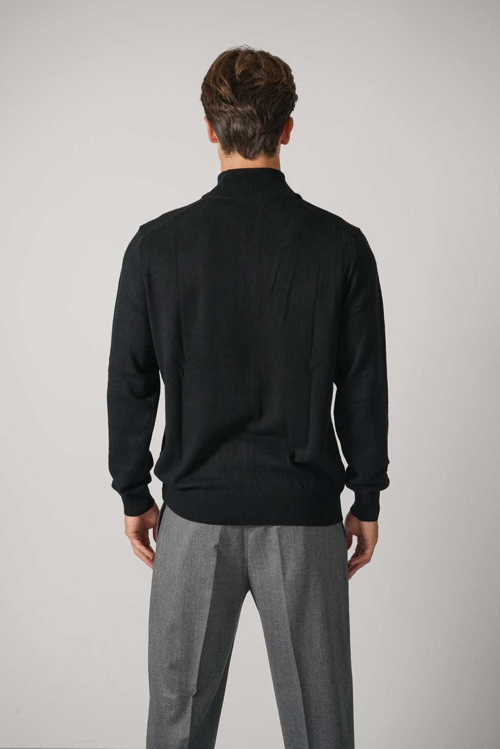 Ralph Lauren Wool Quarter-Zip Sweater – Polo Black