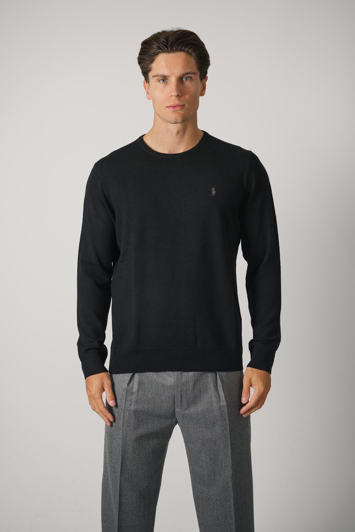 Ralph Lauren Wool Crewneck Sweater – Polo Black
