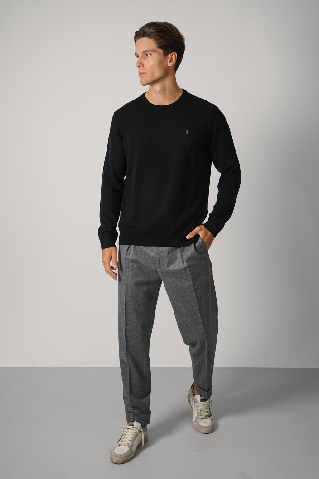 Ralph Lauren Wool Crewneck Sweater – Polo Black