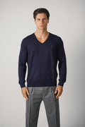 Ralph Lauren Washable Wool V-Neck Sweater – Hunter Navy