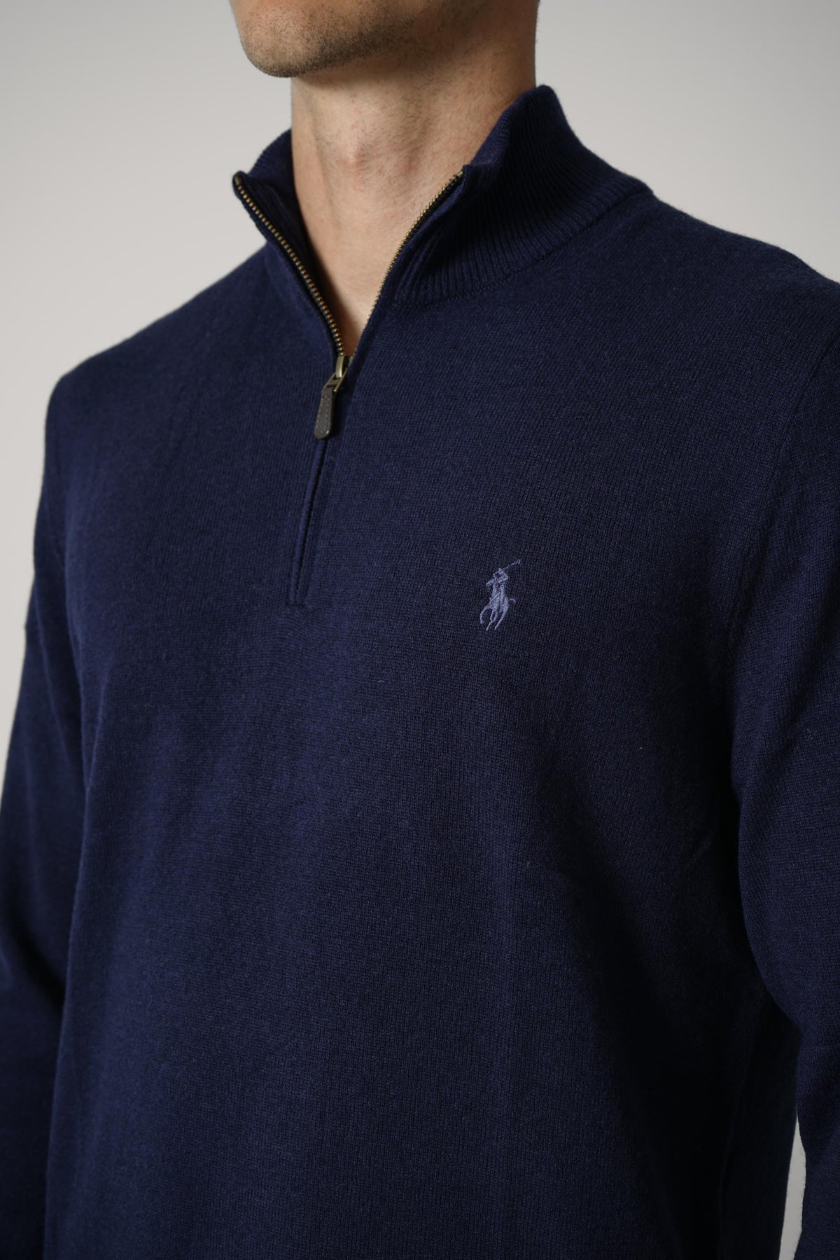 Ralph Lauren Wool Quarter-Zip Sweater – Hunter Navy