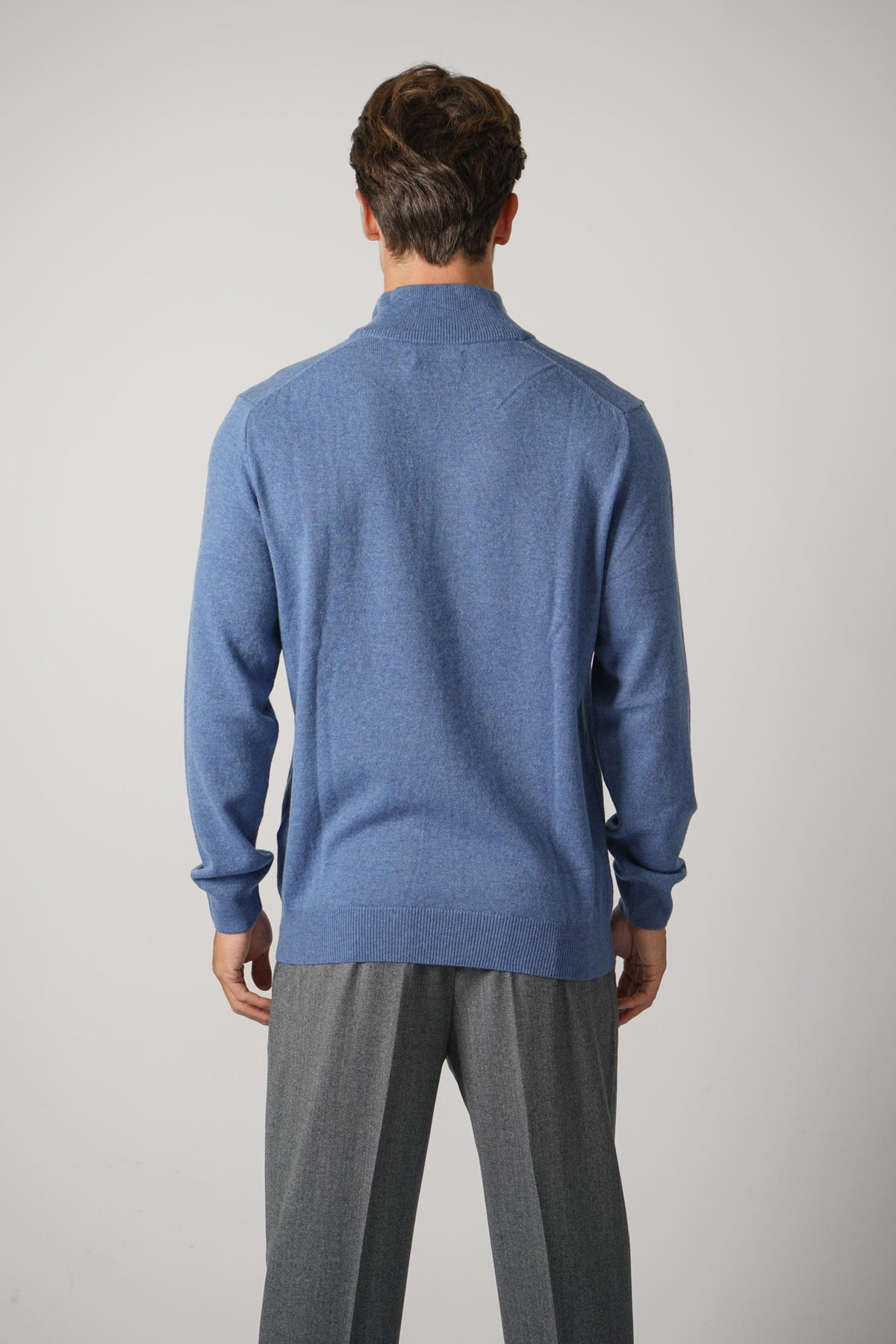 Ralph Lauren Wool Quarter-Zip Sweater – Blue Borage Heather