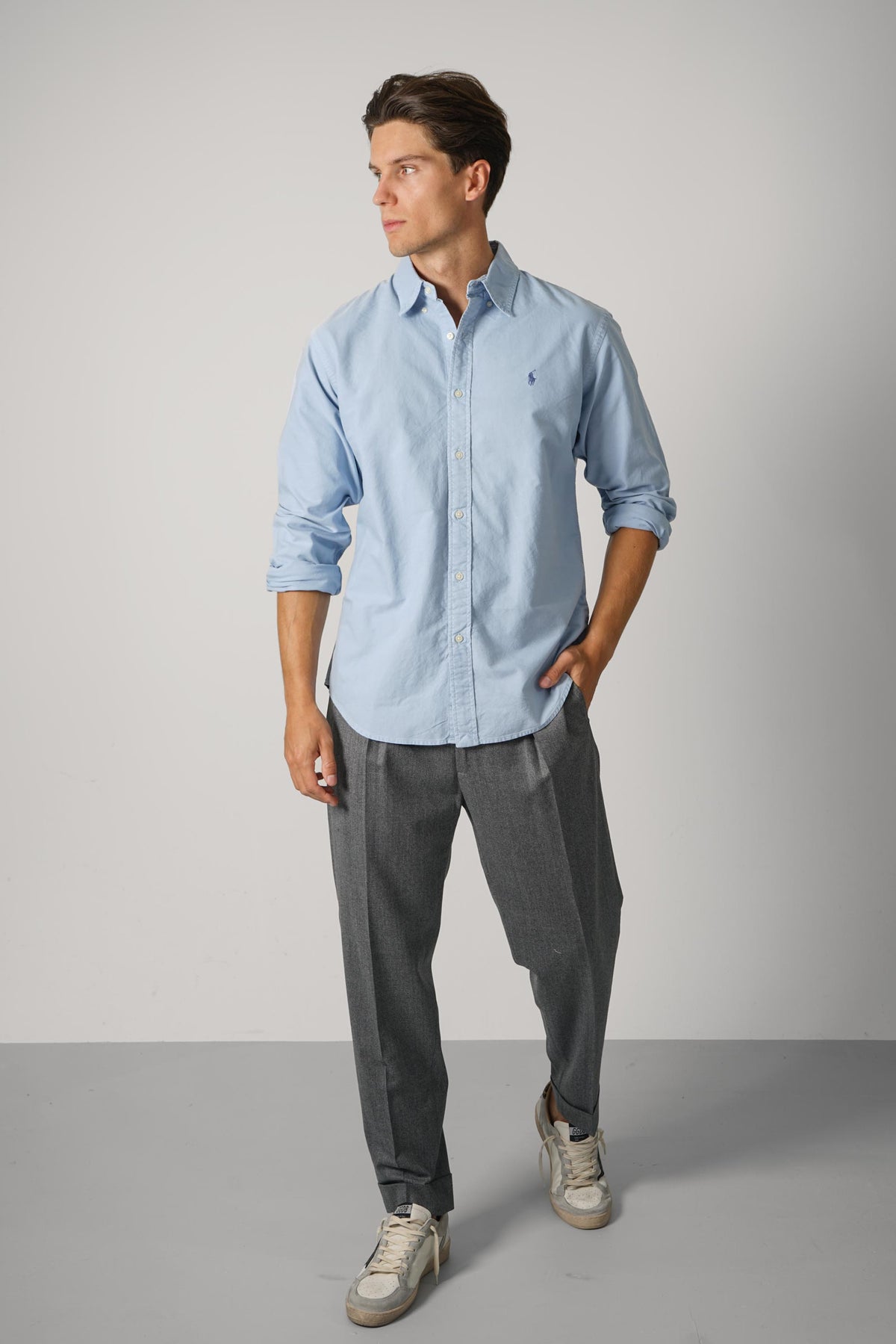 Ralph Lauren Custom Fit Garment-Dyed Oxford Shirt – Chambray Blue