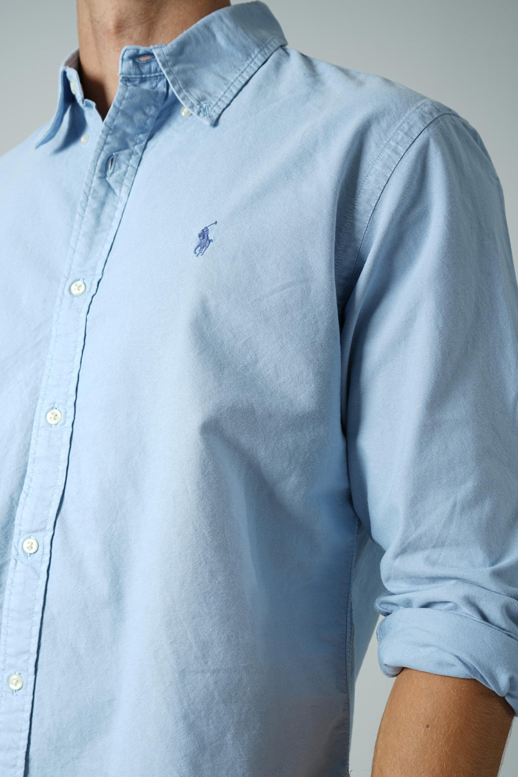 Ralph Lauren Custom Fit Garment-Dyed Oxford Shirt – Chambray Blue