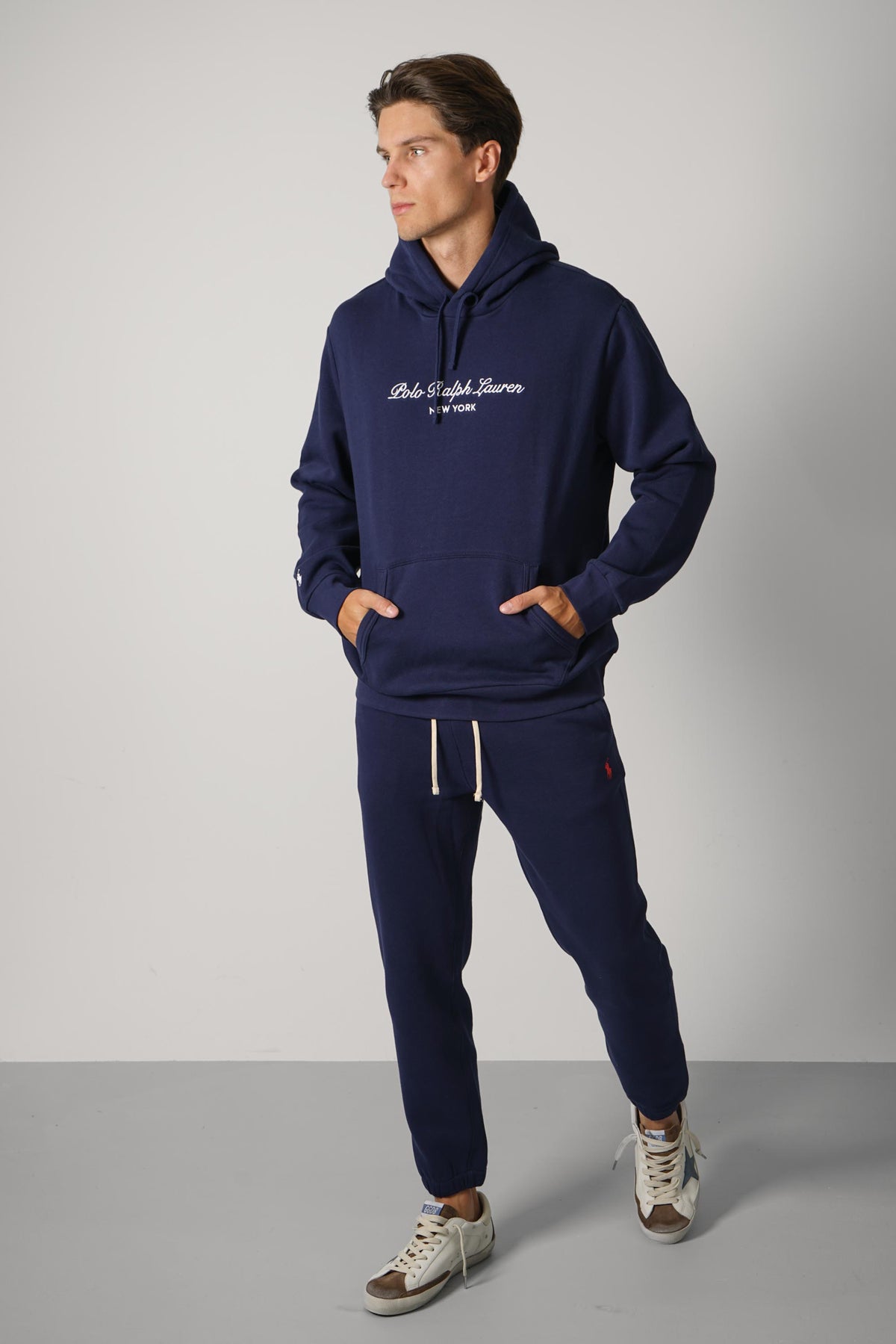 Ralph Lauren Logo Fleece Hoodie – Newport Navy