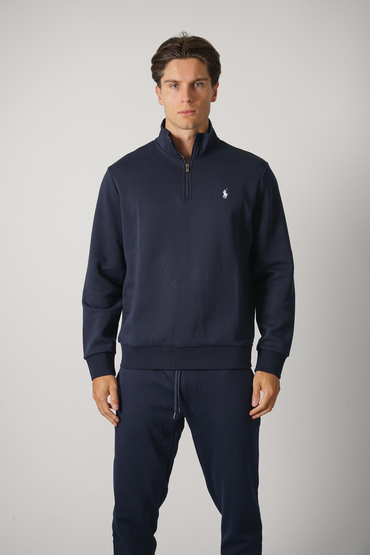 Ralph Lauren Double-Knit Quarter-Zip Pullover – Aviator Navy