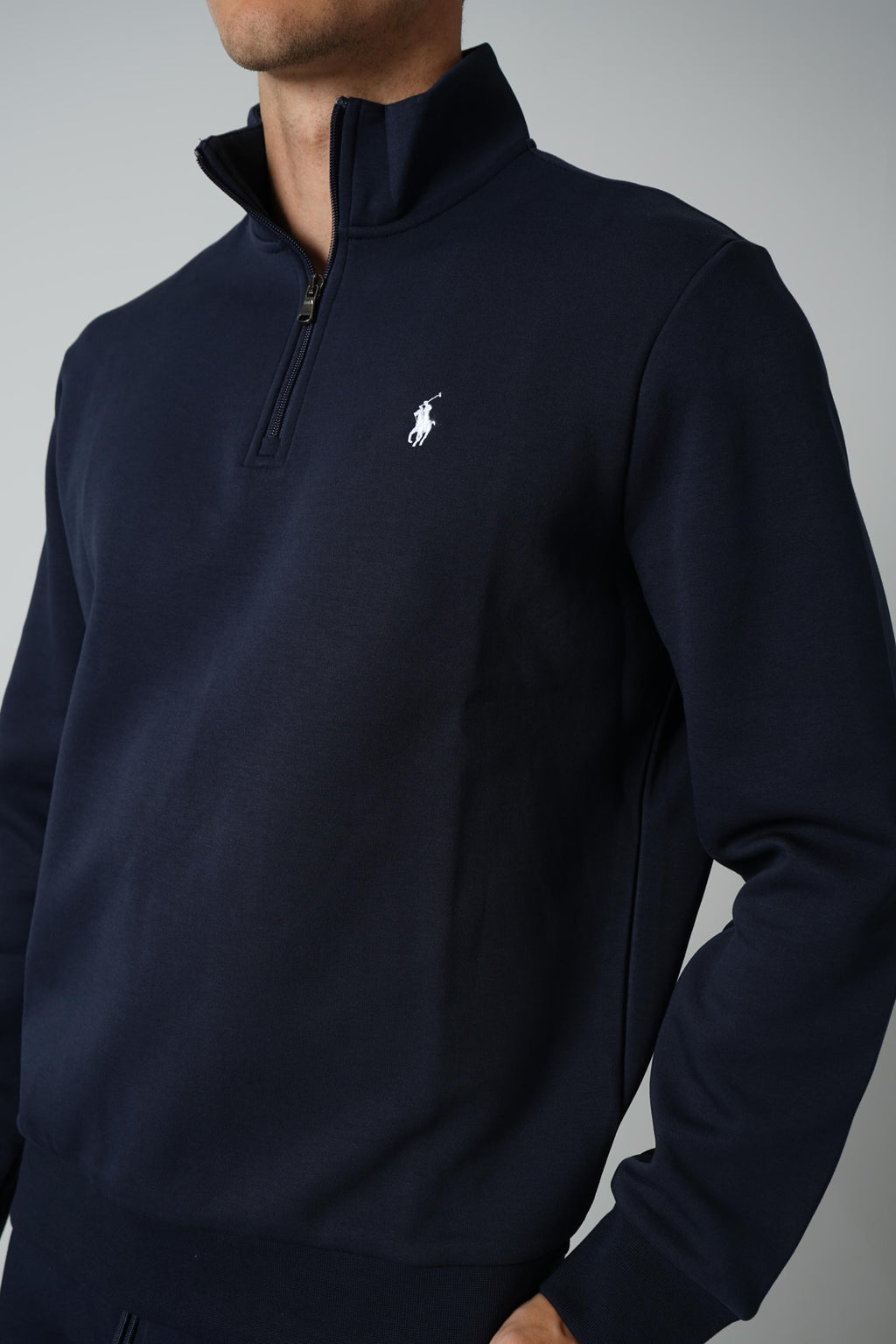 Ralph Lauren Double-Knit Quarter-Zip Pullover – Aviator Navy