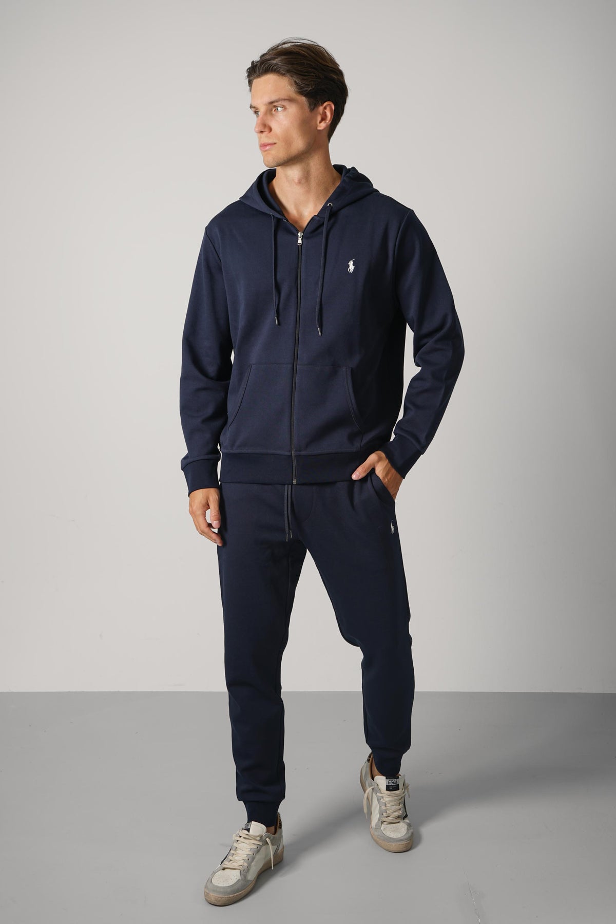 Ralph Lauren Double-Knit Full-Zip Hoodie – Aviator Navy