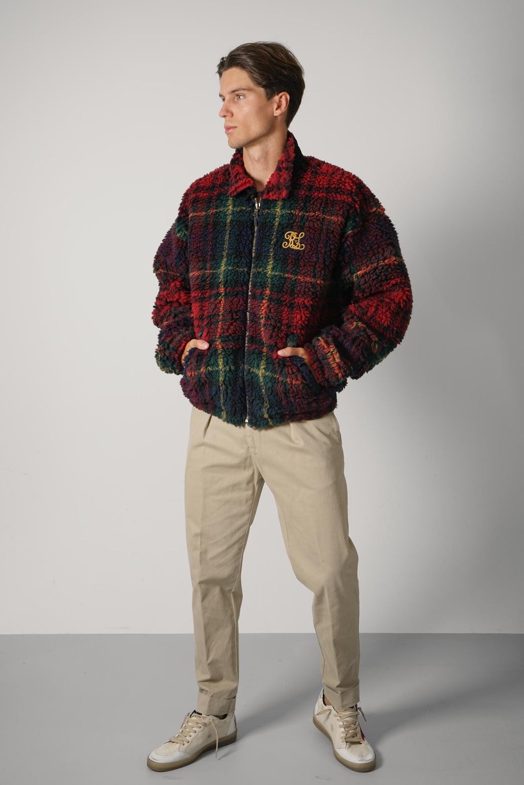 Ralph Lauren Relaxed Fit Plaid Pile Fleece Jacket – Macro Holiday Plaid