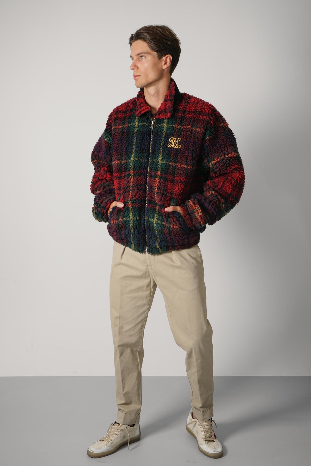 Ralph Lauren Relaxed Fit Plaid Pile Fleece Jacket – Macro Holiday Plaid