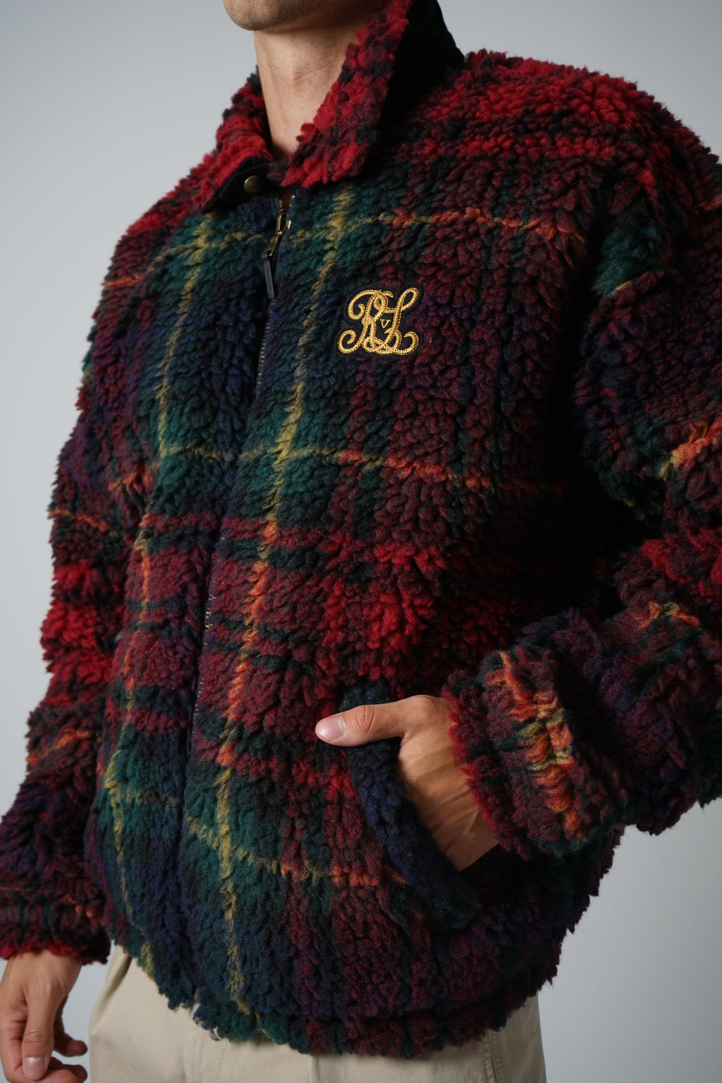 Ralph Lauren Relaxed Fit Plaid Pile Fleece Jacket – Macro Holiday Plaid