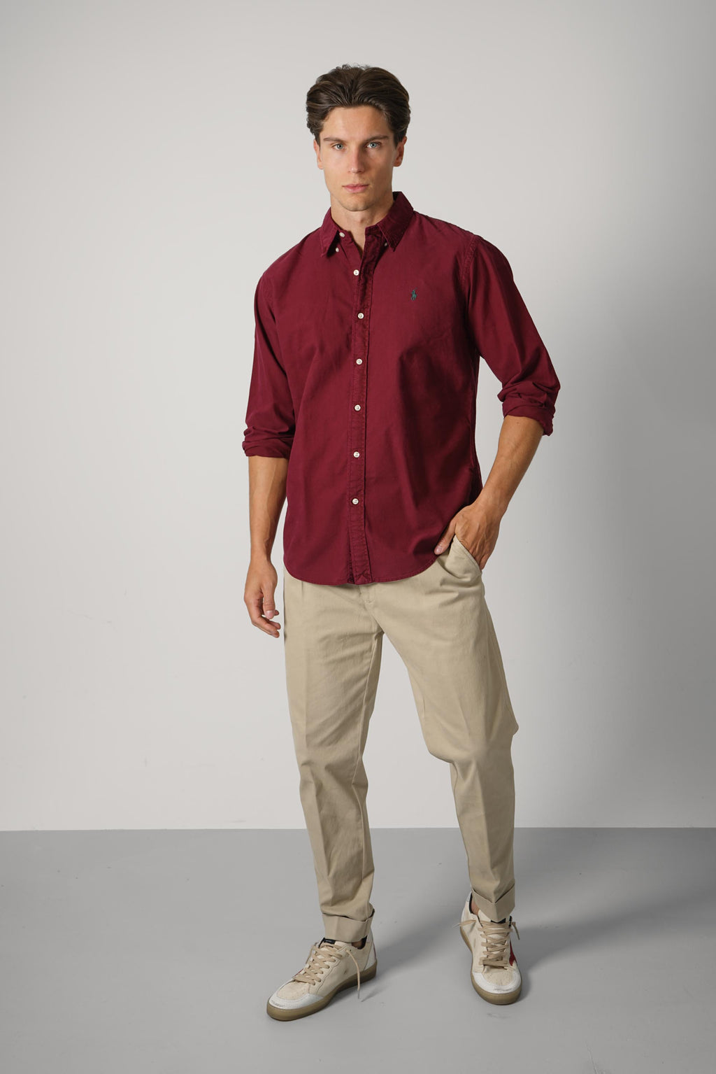 Ralph Lauren Custom Fit Garment-Dyed Oxford Shirt – Classic Wine