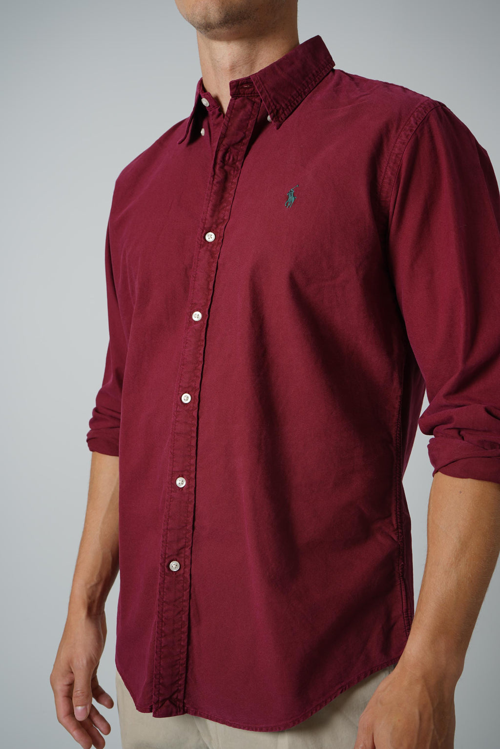 Ralph Lauren Custom Fit Garment-Dyed Oxford Shirt – Classic Wine