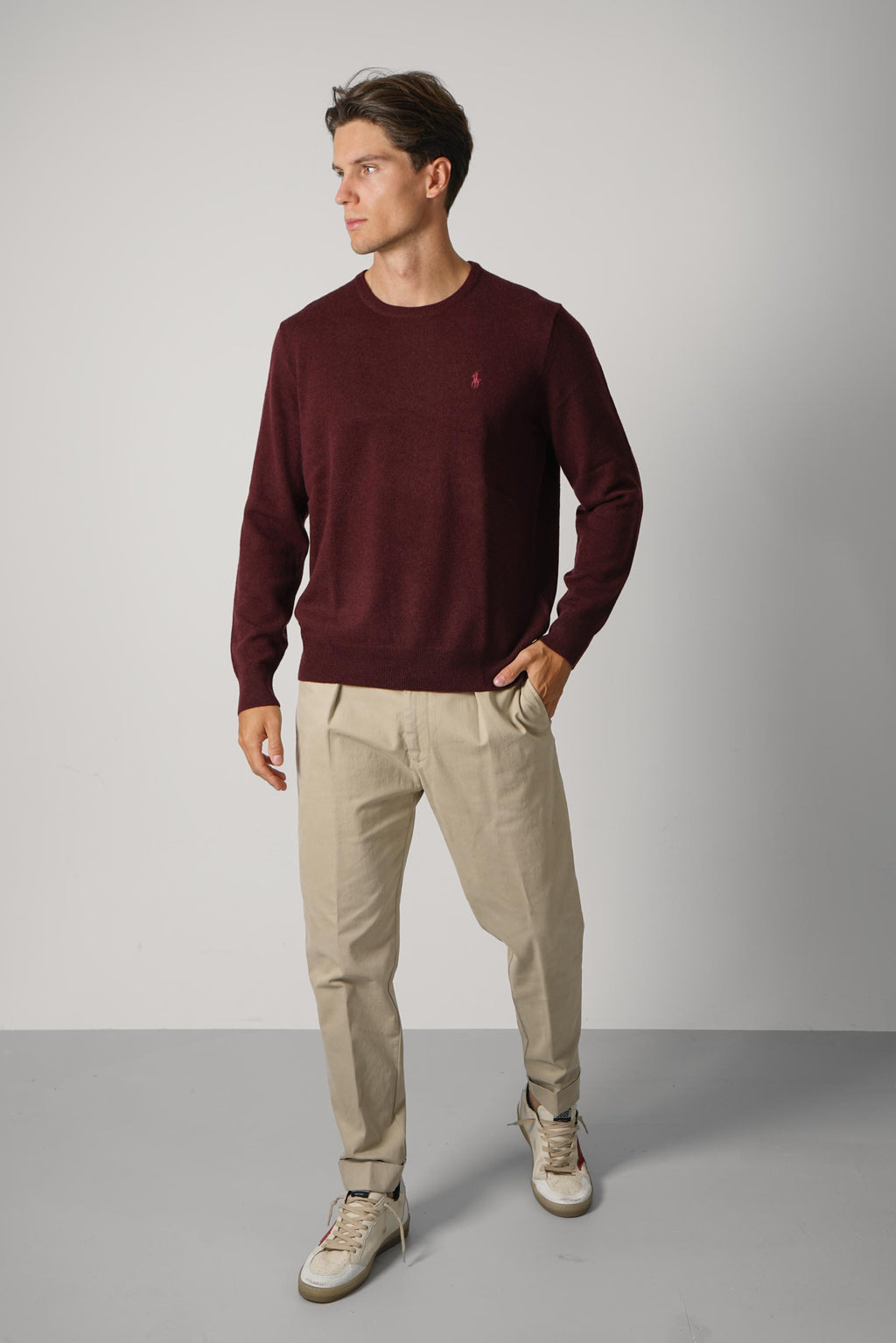 Ralph Lauren Wool Crewneck Sweater – Aged Wine Heather