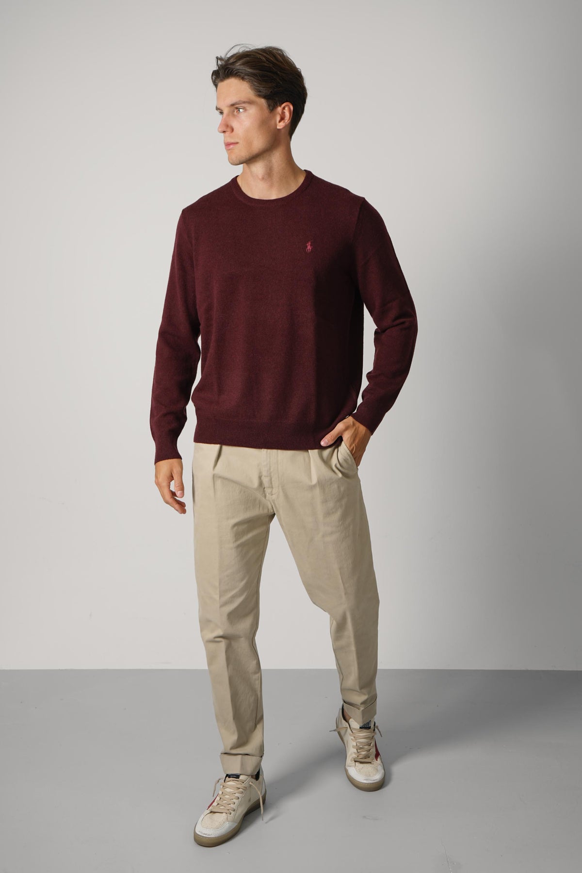 Ralph Lauren Wool Crewneck Sweater – Aged Wine Heather