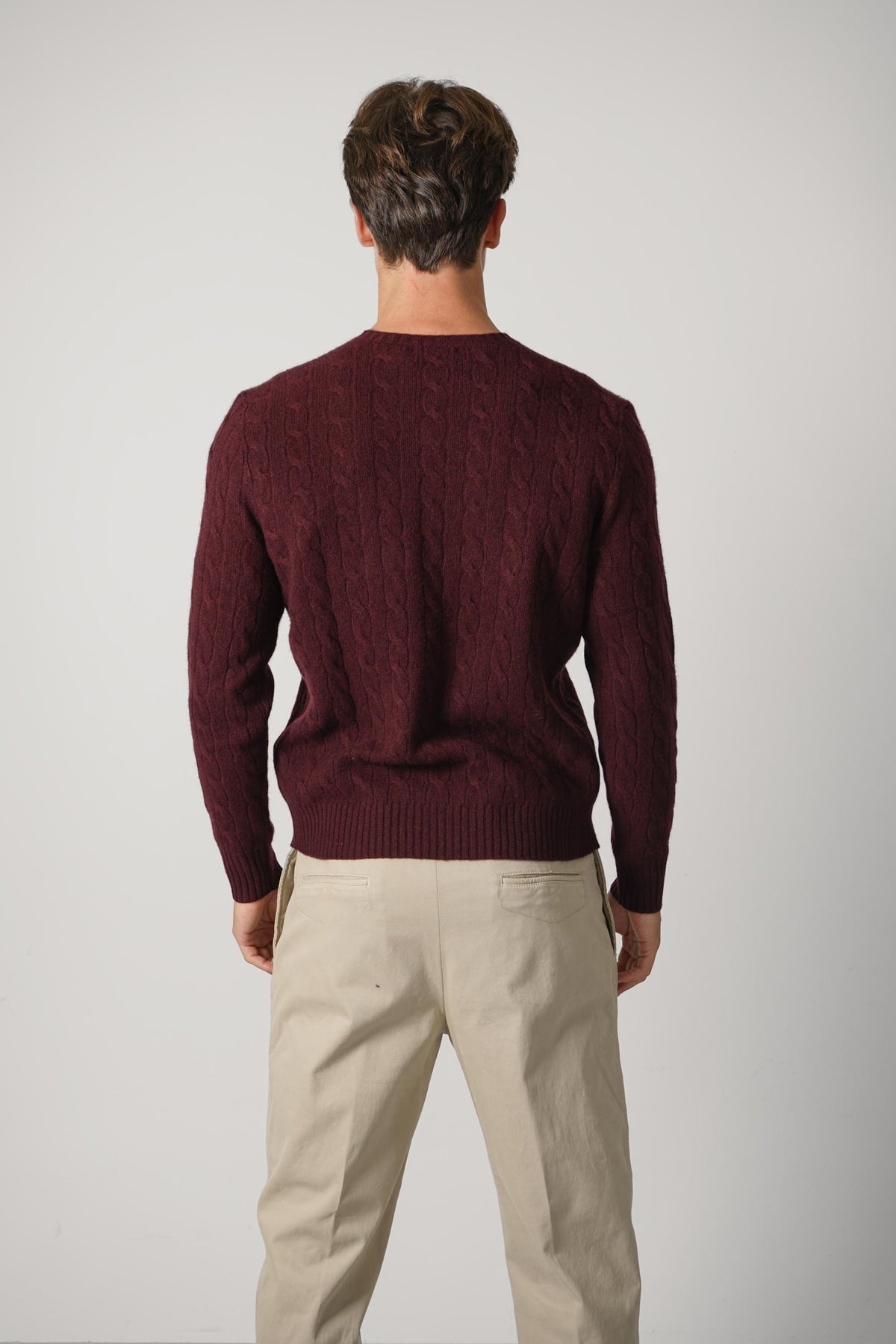 Ralph Lauren Cable-Knit Wool-Cashmere Sweater – Aged Wine Heather