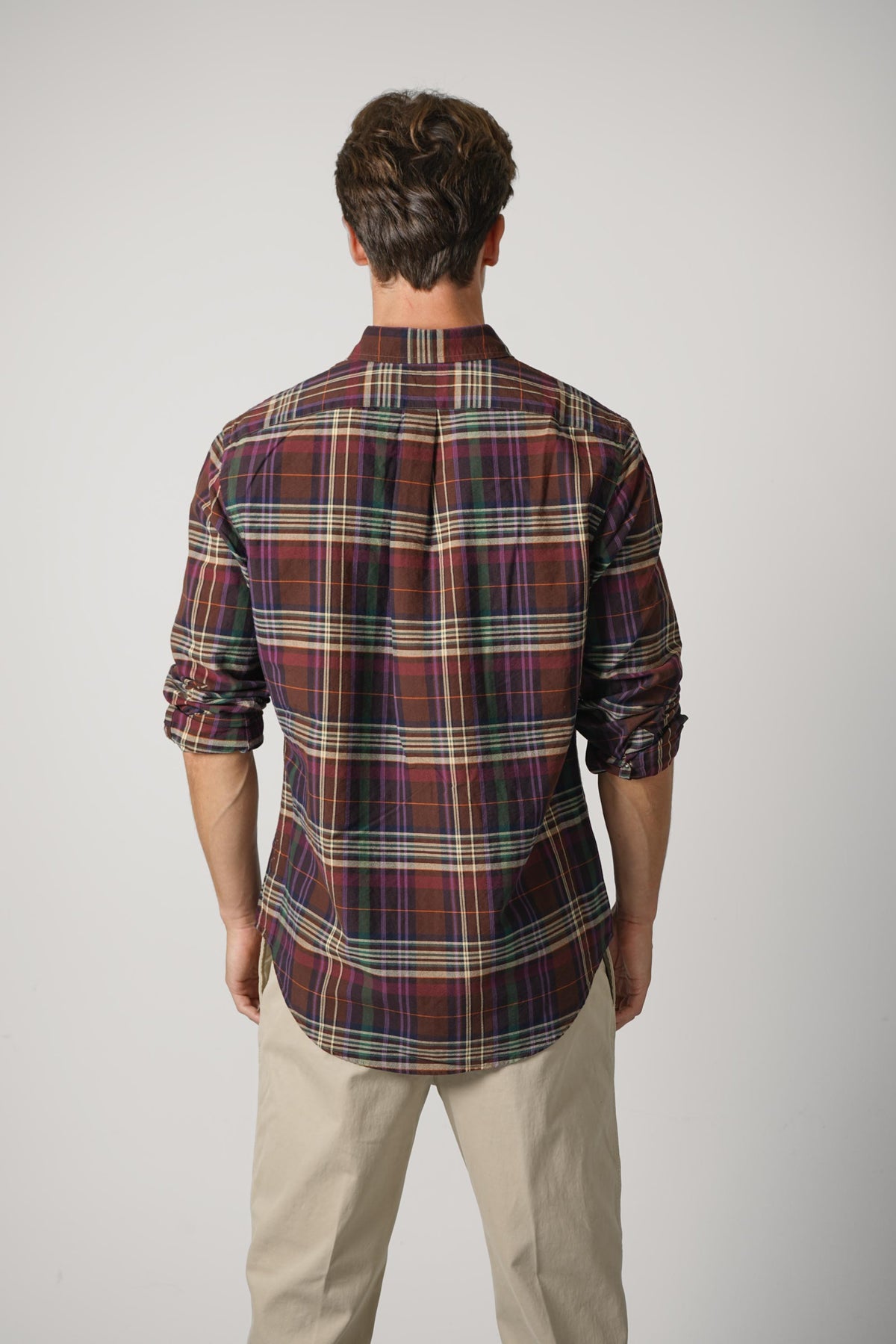 Ralph Lauren Custom Fit Plaid Oxford Shirt – Brown Green Multi
