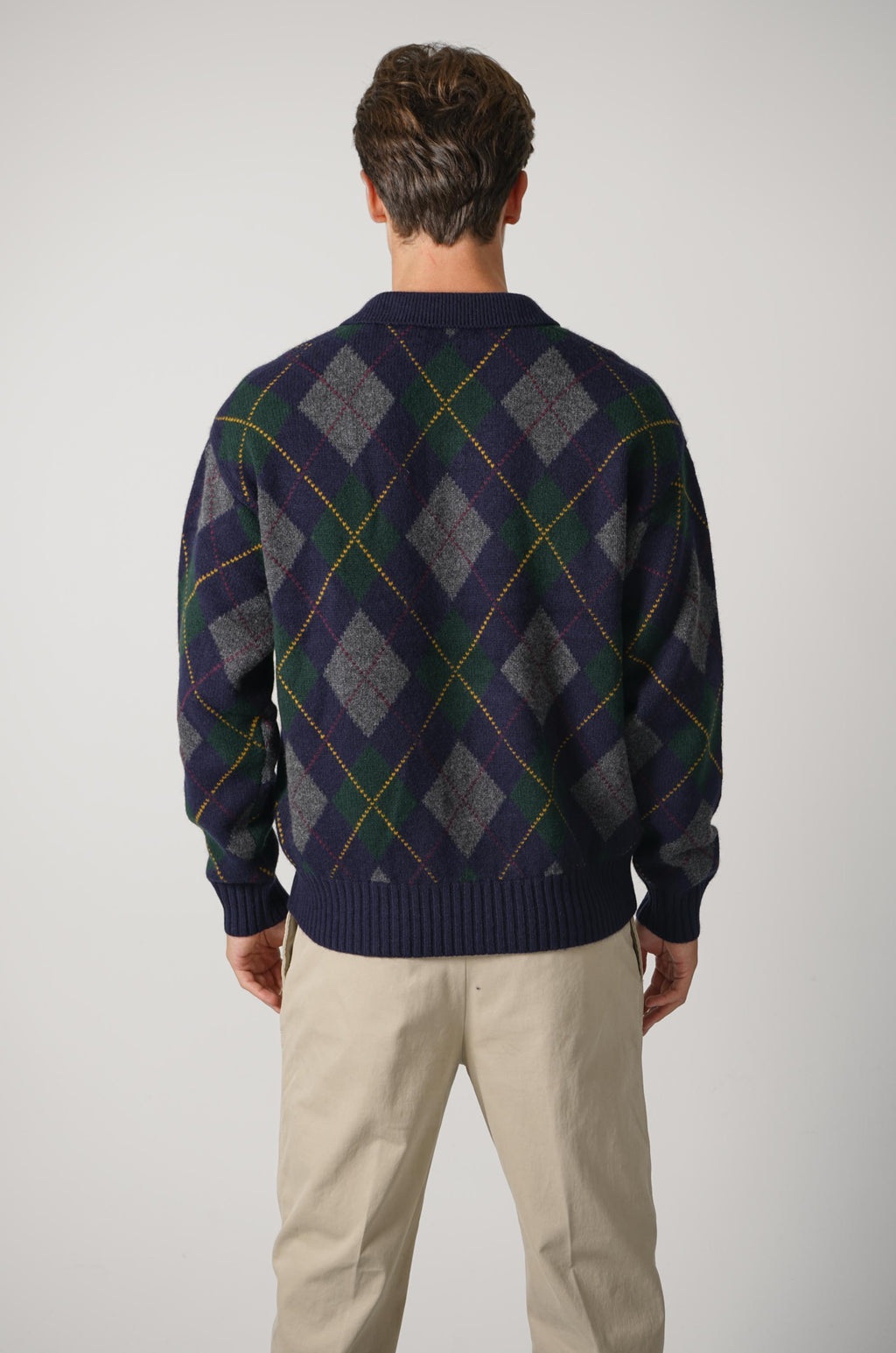 Ralph Lauren Relaxed Fit Argyle Wool-Mohair Sweater – Navy Multi