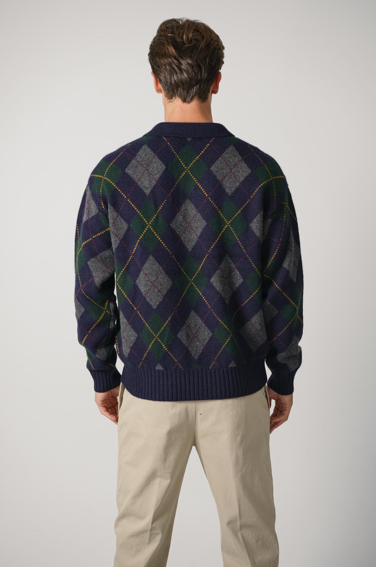 Ralph Lauren Relaxed Fit Argyle Wool-Mohair Sweater – Navy Multi