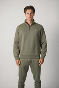Ralph Lauren Double-Knit Quarter-Zip Pullover – Cruise Olive