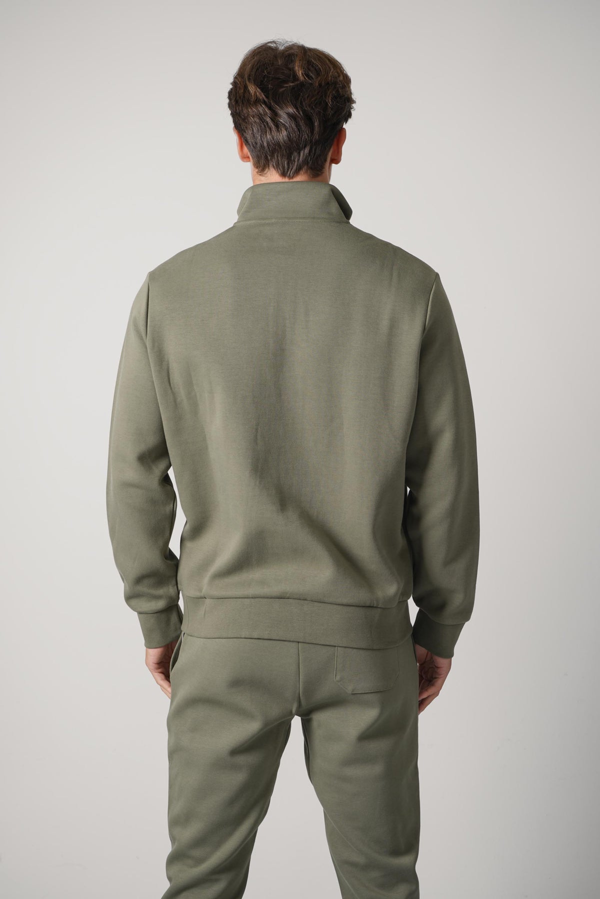Ralph Lauren Double-Knit Quarter-Zip Pullover – Cruise Olive