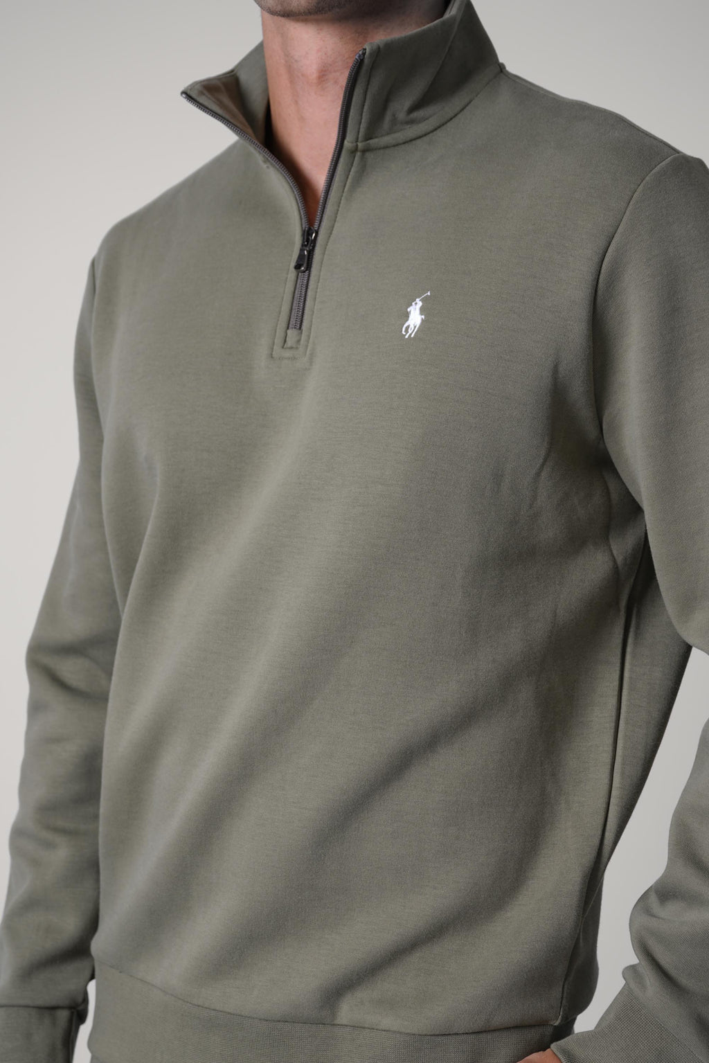Ralph Lauren Double-Knit Quarter-Zip Pullover – Cruise Olive