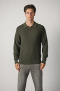 Ralph Lauren Washable Wool Polo-Collar Sweater – Cargo Olive Heather