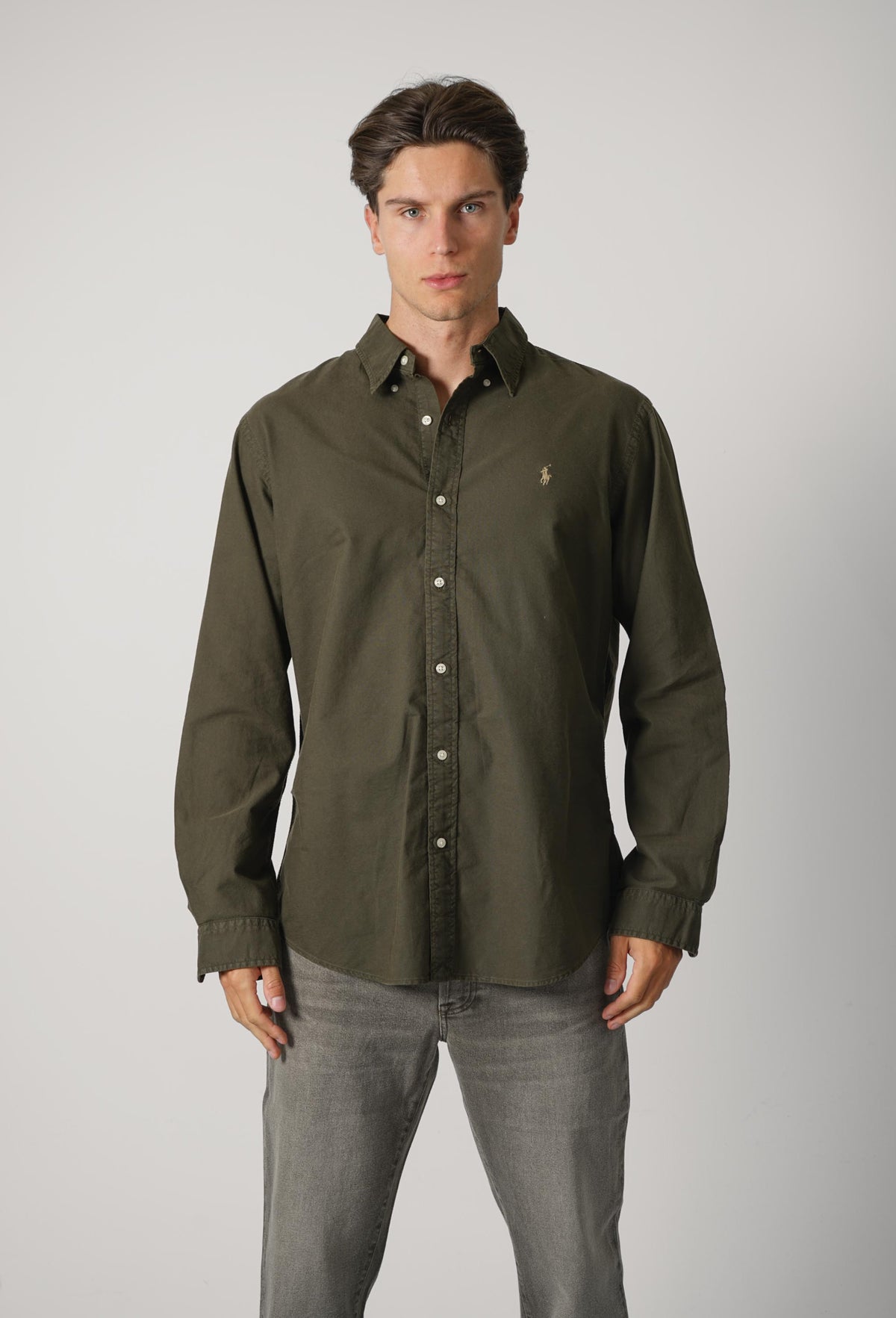 Ralph Lauren Custom Fit Garment-Dyed Oxford Shirt – Company Olive