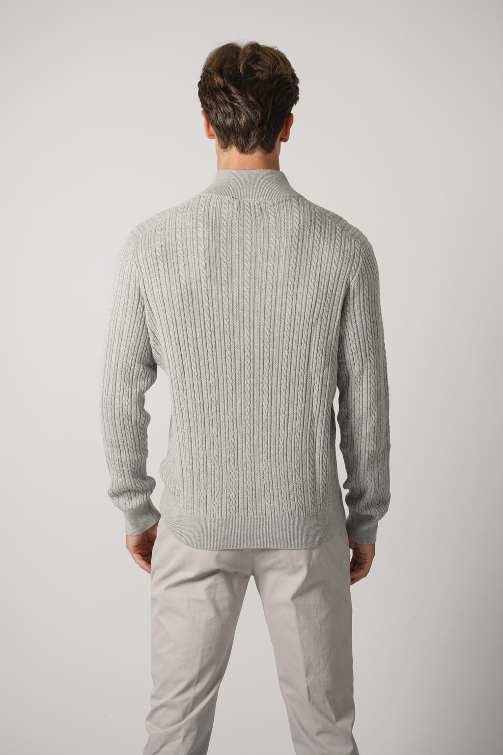 Ralph Lauren Cable-Knit Cotton Mockneck Sweater – Andover Heather
