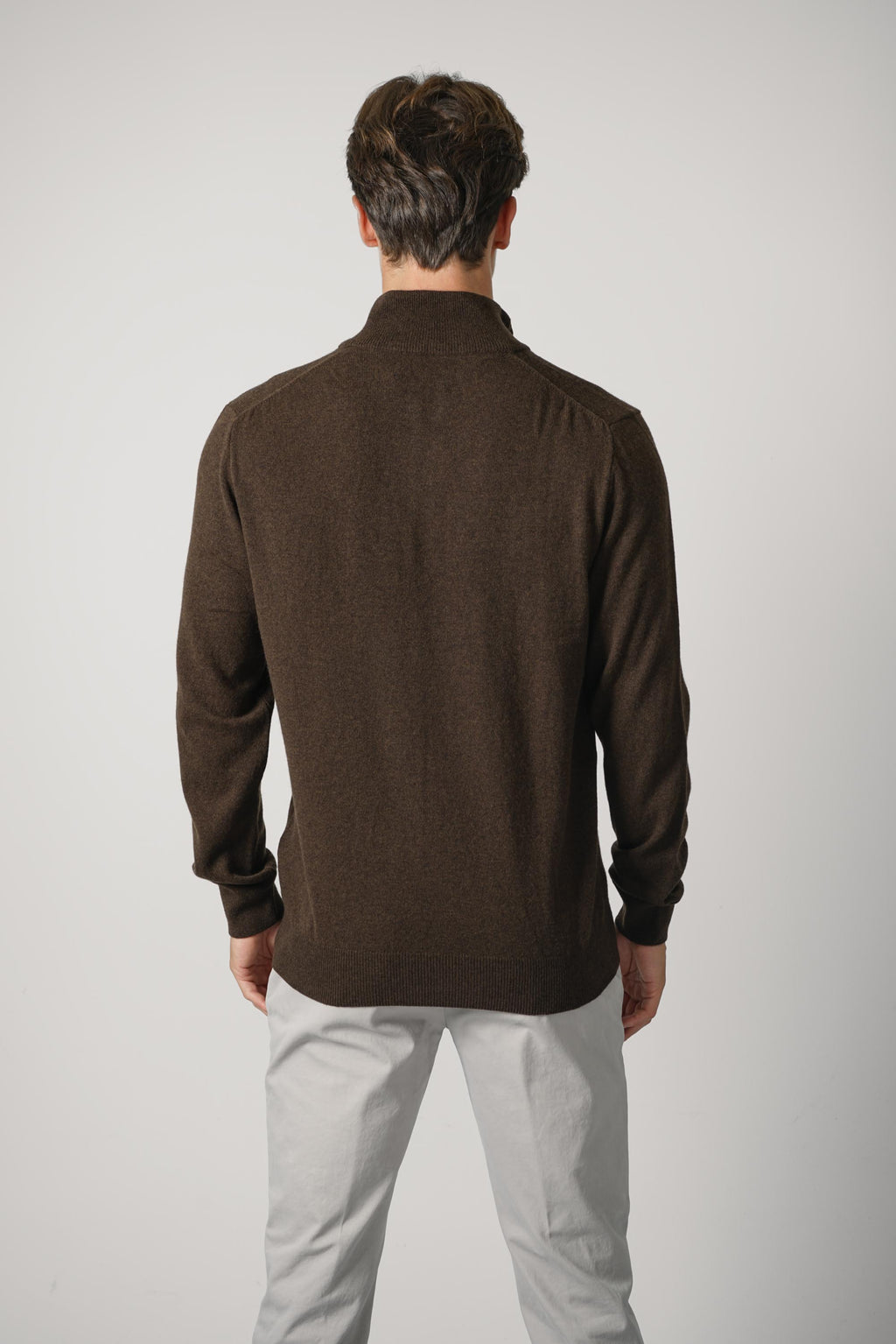 Ralph Lauren Wool Quarter-Zip Sweater – Cinnamon Brown Heather
