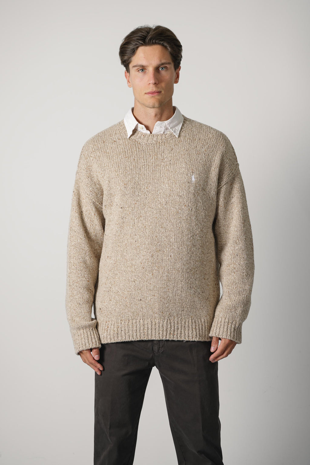 Ralph Lauren Wool-Blend Crewneck Sweater – Oatmeal Marl