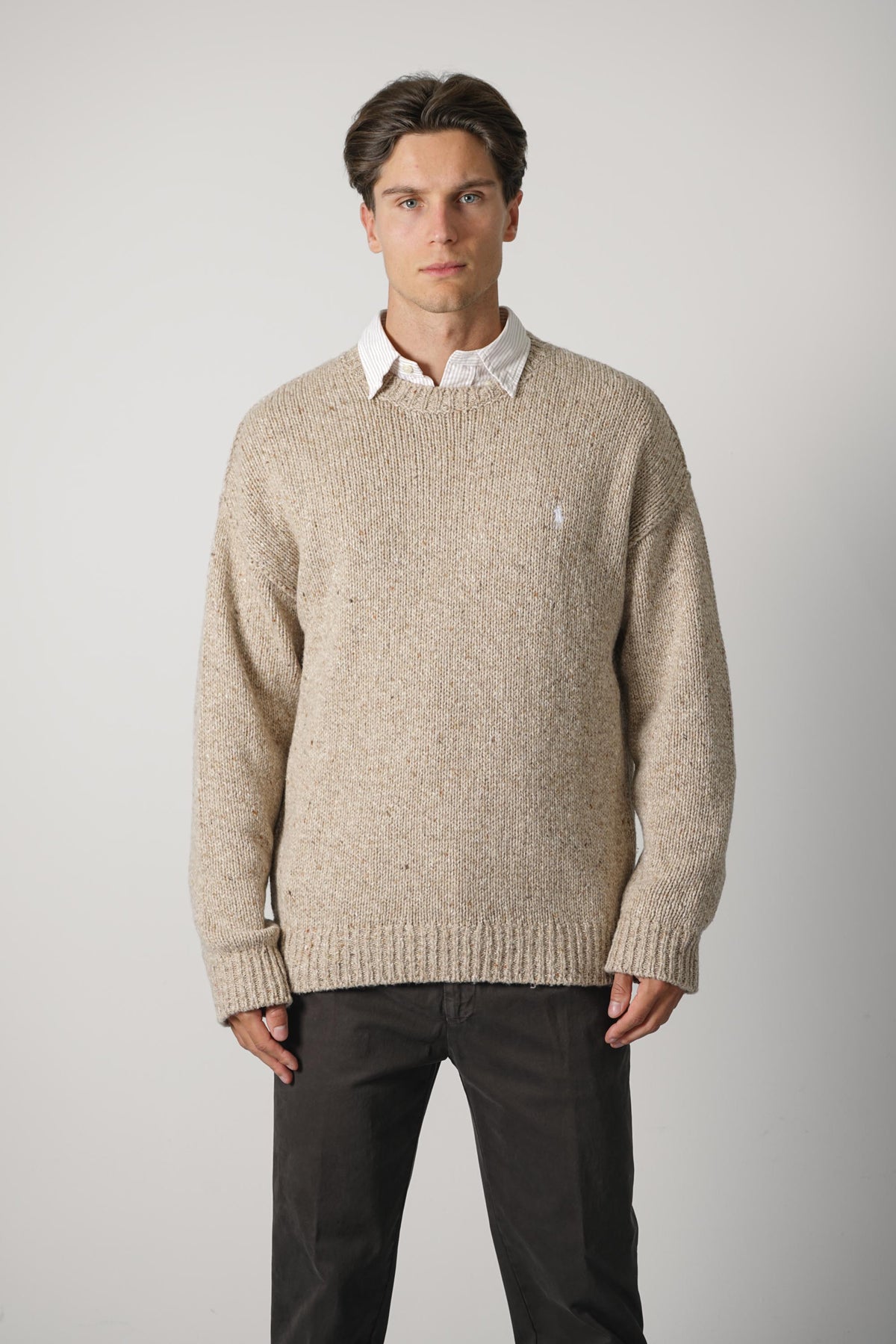 Ralph Lauren Wool-Blend Crewneck Sweater – Oatmeal Marl